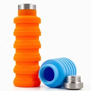 Bouteille d'eau pliable réutilisable pour le sport en plein air avec logo personnalisé, portable pour le camping, les sports et la randonnée - Product Image 4