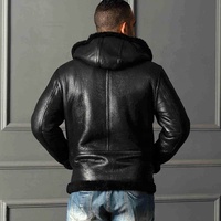 Vêtements de luxe sur mesure manteau de fourrure en peau de mouton véritable animal naturel sweats à capuche d'hiver vestes en jean pour hommes en cuir