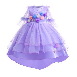 Disfraces de Juego de Rol al por Mayor, Vestidos de Princesa Morados para Niñas, Vestidos de Fiesta de Cumpleaños, Disfraces de Teatro Personalizados - Product Image 6