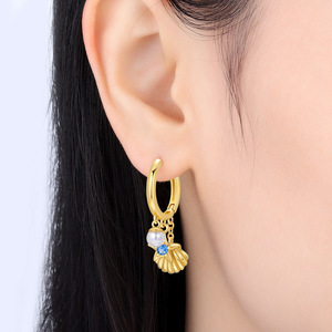 ต่างหู/ห่วงรูปปลาดาวเปลือกหอยมุกสีขาวทองแดง มีสินค้าในสต็อก ต่างหูดีไซน์เฉพาะระดับไฮเอนด์ ขายส่งสำหรับผู้หญิง - Product Image 5