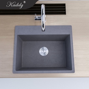 Évier rectangulaire personnalisable <span class=keywords><strong>en</strong></span> granit de quartz composite blanc à un trou et anti-rayures pour la cuisine - Product Image 5