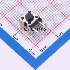 TC-6615-5.0-V0 Tactile Switch Through hole,7.5x6.2mm Switch Single Pole Single Throw Round Button 1.7N Right Angle Insert - Product Image 1