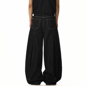 Nouveau Jean Vintage Plissé de Haute Qualité, Design Unique, Coupe Droite Ample, Personnalisable avec Logo, pour Hommes et Femmes - Product Image 6