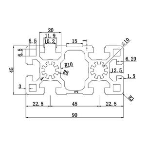 Profilé en aluminium industriel 4590b, cadre de protection pour équipement, accessoires lourds, banc de travail pour ligne d'assemblage - Product Image 4