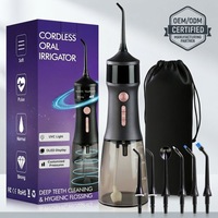 Meilleur Hydropulseur Dentaire Électrique Rechargeable Portable de Voyage Sans Fil Étanche IPX7 avec 3 Niveaux de Pression et Buse à 360°