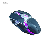Pabrik Manmu Grosir Mouse Gaming Optik Berkabel Harga Murah dengan Lampu RGB Antarmuka USB 7 Tombol Desain untuk Tangan Kanan