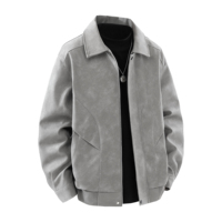 Veste en faux daim pour homme, style décontracté rétro, col bomber, 3 couleurs