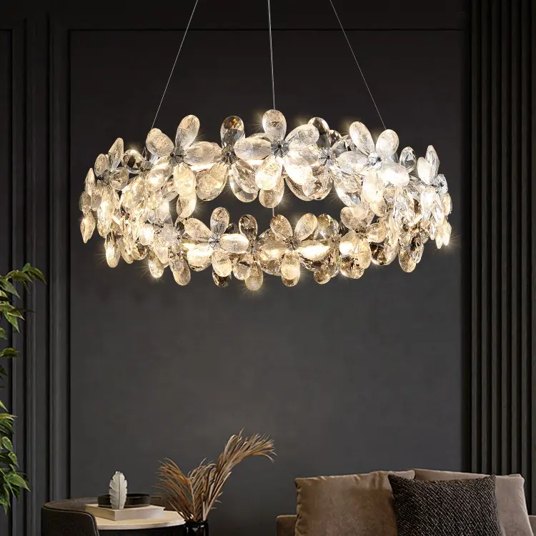 large nordic chandeliers bedroom living room pendant ceiling light led k9 luxury crystal chandelier