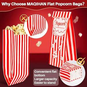 <b>Paper</b> Popcorn Bags Party Pop Corn Sleeves Bulk Carnival Halloween Snack <b>Pack</b> Gift Favor Treat Party Supplies - Product Image 2