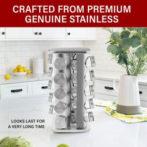 360 Rotating <b>Spice</b> Rack Food Grade Seasoning <b>Jar</b> Round Seasoning <b>Jar</b> Stainless Steel <b>Set</b> Seasoning Rack - Product Image 3