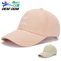 Gorra de Béisbol Rosa Unisex de Algodón Ajustable de 6 Paneles con Bordado Personalizado, Deportiva, para las Cuatro Estaciones, Protección Solar para Exteriores