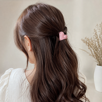 Newyeah Vente en gros de pinces à cheveux en acétate de cellulose en forme de mini cœur de 2,5 cm avec logo personnalisé, accessoires mignons pour cheveux pour femmes et filles