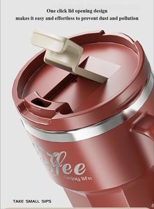 Taza de Café Clásica Ecológica de Acero Inoxidable 304 de 400 ml, Taza Térmica de Viaje para Oficina, con Tapa y Asa, Precio al por Mayor - Product Image 6