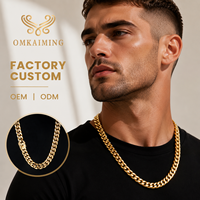 Collier chaîne cubaine personnalisé en acier inoxydable 316L, plaqué or PVD, polissage miroir, étanche, par un fabricant de bijoux