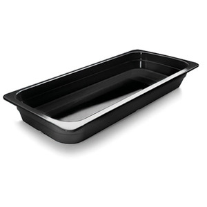 Contenitore per alimenti in melamina nera, vassoio rettangolare di dimensioni 2x4 per uso in cucina - Product Image 1