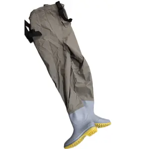 Revêtement en tissu personnalisé PVC pour cuissardes de poitrine bottes de pluie pour les travailleurs cuissardes de pêche imperméables