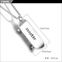 Collier tendance en acier inoxydable, 1 pièce, style Cool, pour Scooter et Skateboard, breloque Sport, bijoux