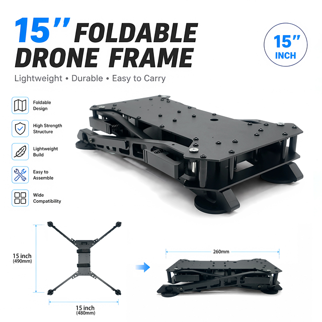 Wholesale 15 Inch 3K Carbon Fiber FPV Frame Kit | QINKOFPV Brand App Control UAV Quadcopter Frame 249g Max Take-Off Weight