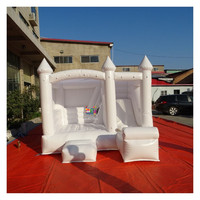 Château gonflable commercial de qualité supérieure pour mariage, combo blanc avec toboggan pour événements de mariage