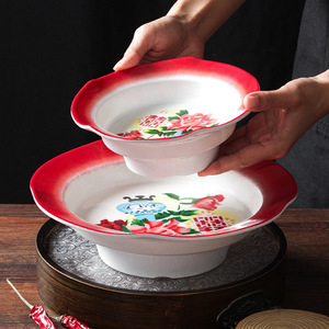 Xiangyuan Meimei melamine tableware, <b>large</b> bowls, retro creative soup bowls, sauerkraut fish and <b>pot</b>-boiled chicken imitation - Product Image 2