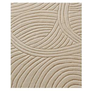 พรมขนสัตว์ทอมือลายแกะสลักนามธรรมแบบขนสูง-ต่ำ สีงาช้างเบจ หรูหรา ทำมือ ขนาดสั่งทำได้ ขายส่ง - Product Image 4