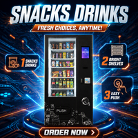 Distributeurs automatiques de snacks pour l'Allemagne – Distributeur intelligent de boissons compact avec paiement par code QR, 6 compartiments