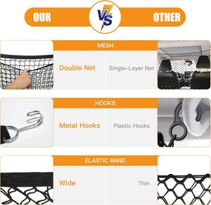 OEM/ODM double-layer <span class=keywords><strong>Dog</strong></span> kiềm chế Divider xe trở lại chỗ ngồi hàng hóa khu vực lưới <span class=keywords><strong>Net</strong></span> rào cản separator mạnh mẽ khung kim loại tùy chỉnh - Product Image 3