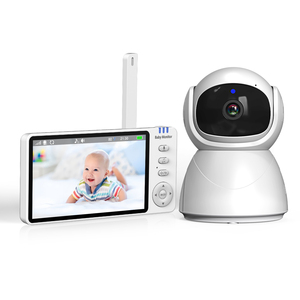 Heimsicherheitskamera ohne WLAN mit 5,0-Zoll-Bildschirm, Videorekorder, Babymonitor mit 3500 mAh Akku, Zwei-Wege-Audio Babymonitor-Kamera - Product Image 1
