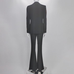 A7850 migustarment abiti e smoking alla moda <span class=keywords><strong>Blaze</strong></span> nero e pantaloni lunghi con cintura da donna d'affari Casual abito da donna da ufficio - Product Image 5