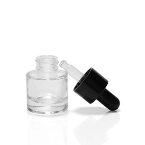 <b>Amber</b> clear Frosted 1oz 30ml LK01 Silk Screen Printed Flat Shoulder Cylinder Glass Dropper <b>Bottle</b> for Serum Essential Oil Custom - Product Image 2