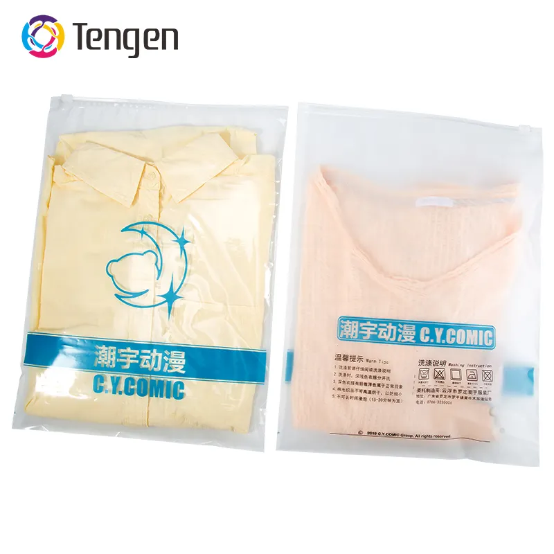 Tengen Custom Printed Packaging Clothing Ziplock Plastic Garment Poly PE Zipper Bag Underwear Bag GRS Offset Printing
