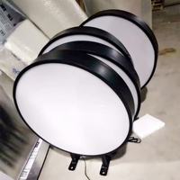 Panneau publicitaire LED circulaire en aluminium, étanche, double face, personnalisable, pour extérieur, 110-240V -20°C