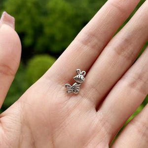 Boucles d'oreilles en or blanc E1903, bijoux fantaisie unisexes mignons, cadeau de mode - Product Image 6