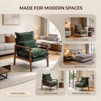 Fauteuil de loisirs d'intérieur à structure en bois massif, coussin doux résistant à l'usure, chaise pratique et relaxante pour la maison, le balcon ou le bureau