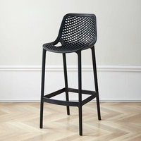 Chaise haute de bar, tabouret de bar de luxe, chaise de bar de terrasse, chaise de bar en plastique PP, chaises de bar à jus, style nordique commercial