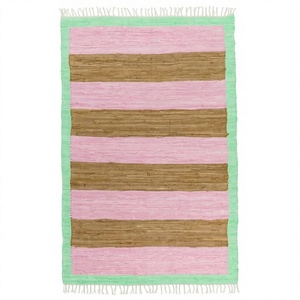 ITHL Designer Cotton Rag Rugs Indian Textiles Striped Modern Indoor Outdoor Area Rug Sets Eco-Friendly Woven Techniques Great - Product Image 1