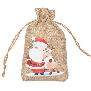 Grand sac en toile de jute 20x30cm personnalisable, sac en corde de jute, pochette d'emballage cadeau, idéal pour la décoration de Noël et le stockage des grains - Product Image 4