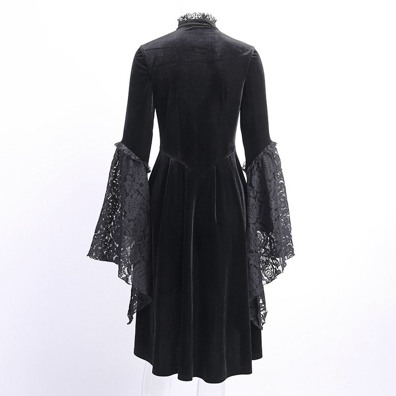 Stylish Black Frock Lace Stitching Dress - Gothic Lolita Stylish Black Frock Lace Stitching Dress - Gothic Lolita