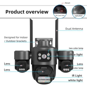 Cámara <span class=keywords><strong>IP</strong></span> WiFi de seguridad para el hogar al aire libre más caliente 15MP <span class=keywords><strong>4K</strong></span> seguimiento automático PTZ sirena incorporada Audio bidireccional IP66 a prueba de agua - Product Image 6