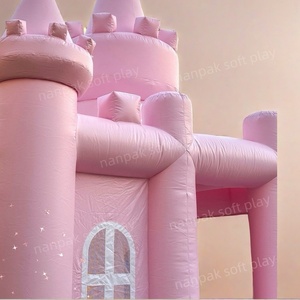 Château gonflable princesse 10 pieds 13 pieds rose portable avec toboggan et kits de réparation pour <span class=keywords><strong>location</strong></span> de fête ou maison de rebond pour amusement - Product Image 3