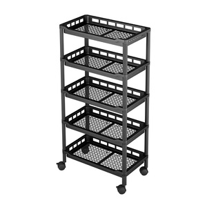 Kitchen Storage Rack Multi Layer Plastic <b>With</b> <b>Wheels</b> Movable Organizer For Kitchen - Product Image 5