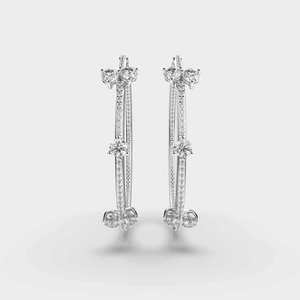 Elegant Round Brilliant Moissanite <b>Stud</b> Earrings 925 <b>Sterling</b> <b>Silver</b> Luxury Fine Fashion Jewelry for Women - Product Image 4