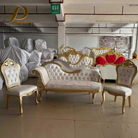 JINDA Ensemble de canapés en bois style royal, fauteuil trône pour mariage, salon, hôtel, chaises de luxe pour les mariés, causeuse