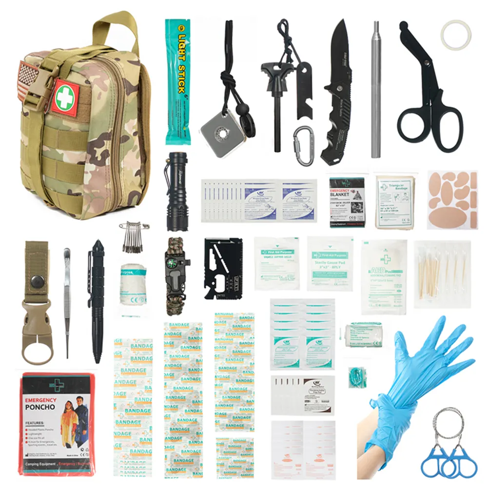 235Pcs Professional Survival Gear and Equipment Emergency Survival Kit and First Aid Kit for Camping Outdoor Adventure