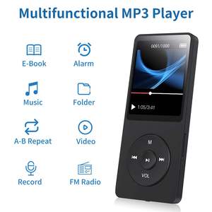 Nouveauté Lecteur MP3 portable BT 5.0 HiFi sans perte avec écran de 1,8 pouce, mémoire de 16 Go, haut-parleur intégré, radio FM, e-book, horloge - Product Image 2