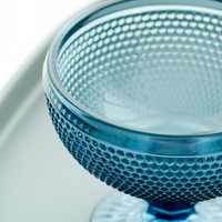 Bol à dessert en verre sodocalcique gaufré à pois, 374 ml, coloré, résistant au lave-vaisselle, idéal pour la crème glacée – Vente chaude