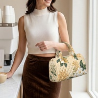 Sac à main brodé personnalisé à imprimé floral Plumeria Hawaïen et Hibiscus des Fidji pour le shopping, les voyages et le quotidien