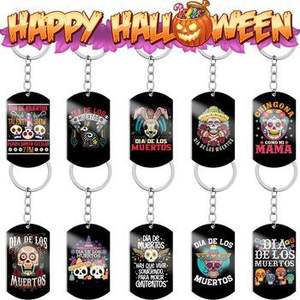 Meilleure vente coloré Halloween fantômes porte-clés en acier inoxydable cadeau promotionnel porte-clés pendentif porte-clés en métal - Product Image 6