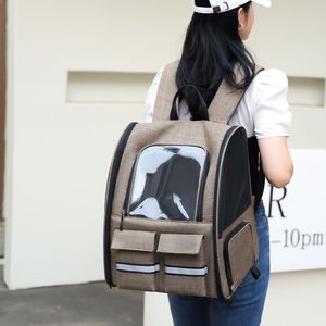 Sac de transport pour animaux de compagnie, chat, chien, valise à roulettes, petite et moyenne taille, pliable, portable, en tissu Oxford, à parois souples, avec fenêtre transparente - Product Image 2