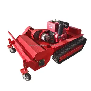 Yeni ön kesme yüksek verimli çim biçme makinesi Mulcher uzaktan kumanda paletli dizel elektrik çim biçme makinesi